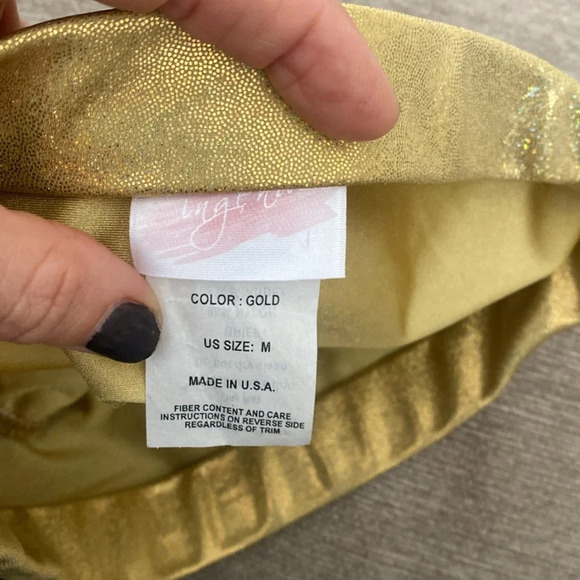 Beach bunny bronze leather and gold chain triangle top bikini size large blue - Picture 11 of 15